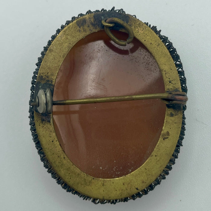 Cammeo figura femminile con lyra in montatura Italia 1920 ca