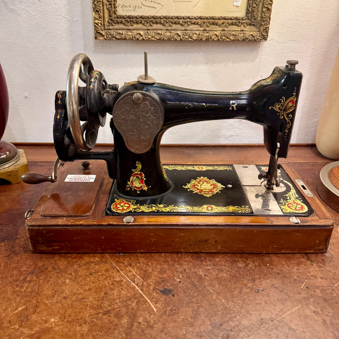 Singer macchina da cucire a manovella seriale F779619 funzionante con base 1910