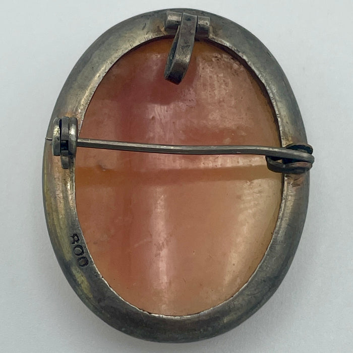 Cammeo figura femminile montatura spilla argento Italia 1930 ca