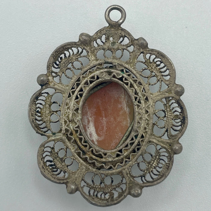 Pendente filigrana e cammeo Italia 1900 ca