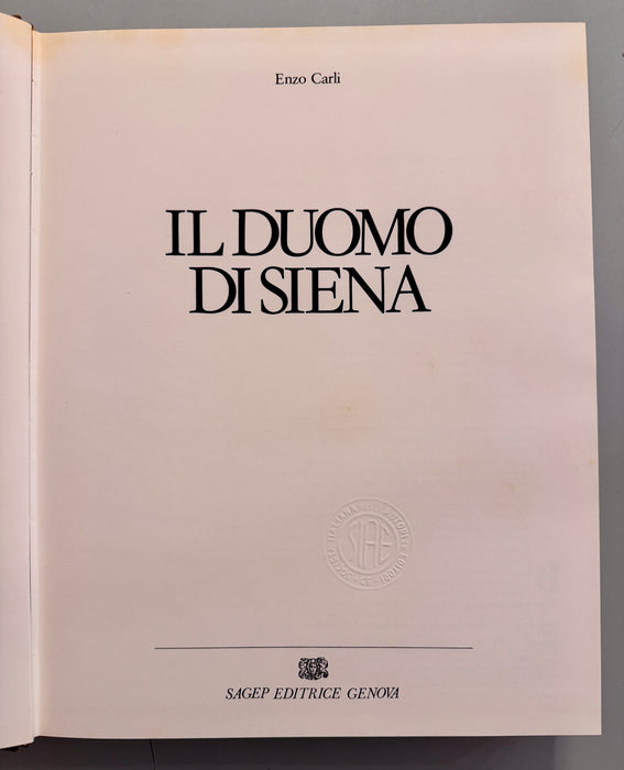 Libro “Il Duomo di Siena” Enzo Carli Sagep Editrice 1979