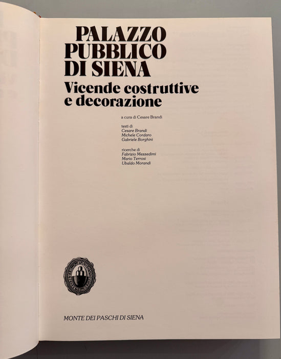 Libro “Palazzo Pubblico di Siena” Monte dei Paschi di Siena 1983