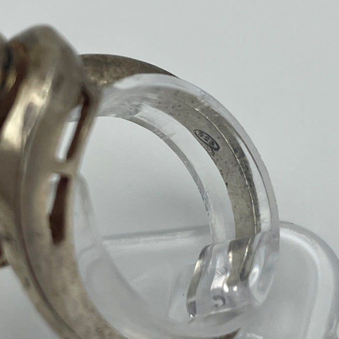 Anello contrariè corallo argento 925 Italia 1970 ca