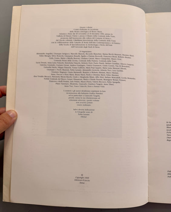 Libro “Bruno Marzi - artisti a Siena nell'Ottocento e nel Novecento” Il Leccio 1995