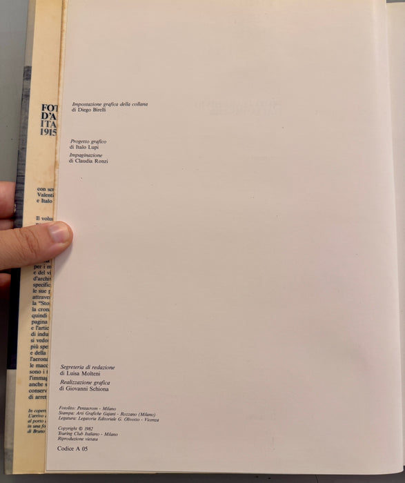 Libro “Foto d'archivio Italia 1915-1940” Zannier Bompiani Touring Club Italiano 1982