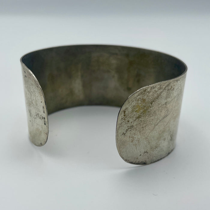 Bracciale rigido tema navale oro 18kt su montatura argento 800 Italia 1970 ca