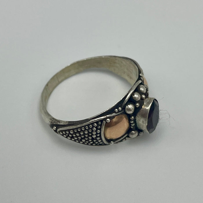 Anello pietra viola argento 925 Italia 1950 ca