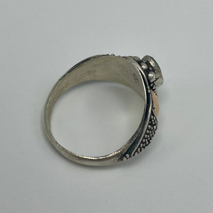 Anello pietra viola argento 925 Italia 1950 ca