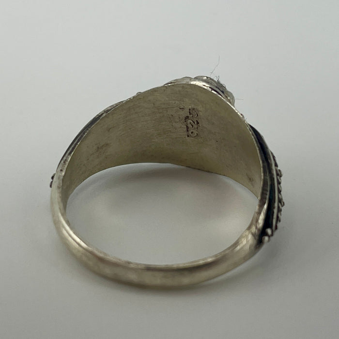 Anello pietra viola argento 925 Italia 1950 ca