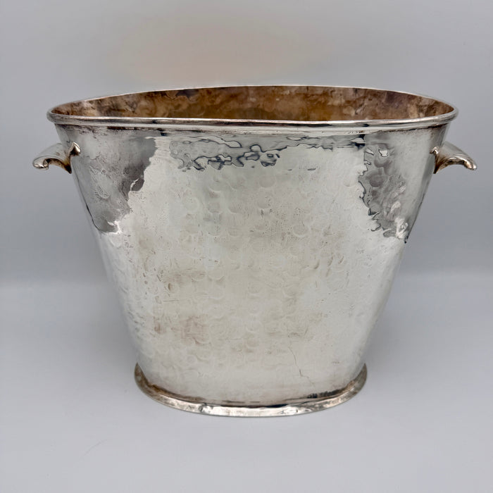 G. Cassetti grande glacette ghiacciaia martellata Silver Plate Firenze 1990 ca