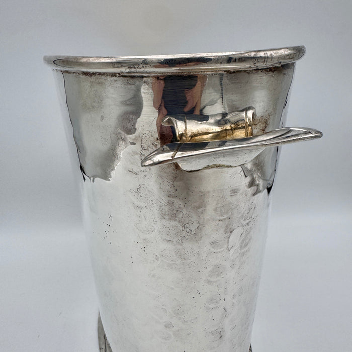 G. Cassetti grande glacette ghiacciaia martellata Silver Plate Firenze 1990 ca