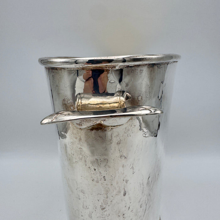 G. Cassetti grande glacette ghiacciaia martellata Silver Plate Firenze 1990 ca