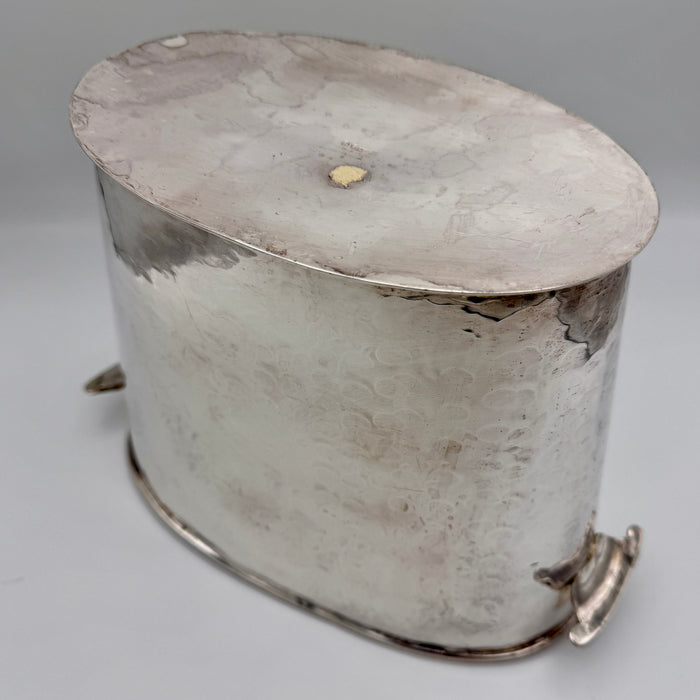 G. Cassetti grande glacette ghiacciaia martellata Silver Plate Firenze 1990 ca