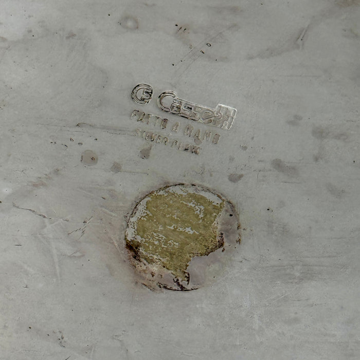 G. Cassetti grande glacette ghiacciaia martellata Silver Plate Firenze 1990 ca