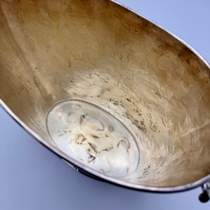 G. Cassetti grande glacette ghiacciaia martellata Silver Plate Firenze 1990 ca