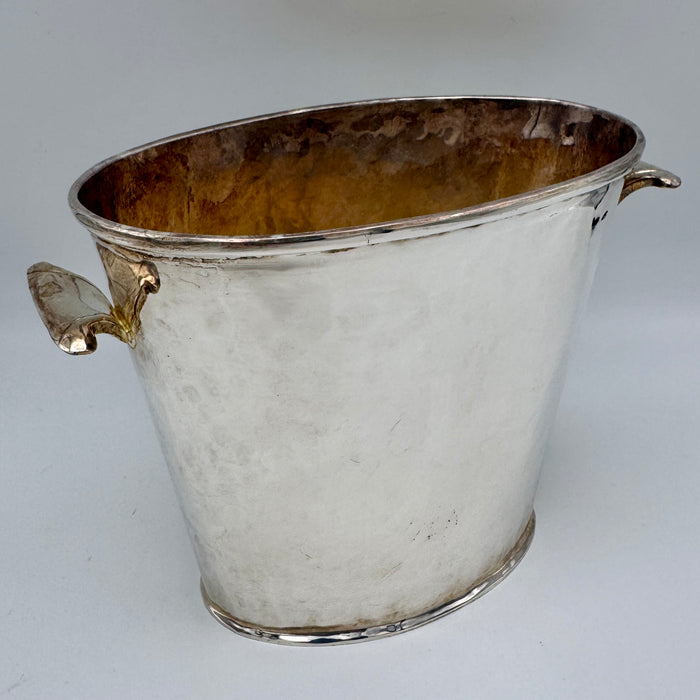 G. Cassetti piccola glacette ghiacciaia martellata Silver Plate Firenze 1990 ca