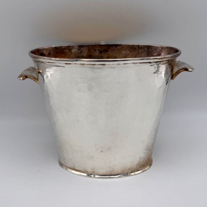 G. Cassetti piccola glacette ghiacciaia martellata Silver Plate Firenze 1990 ca