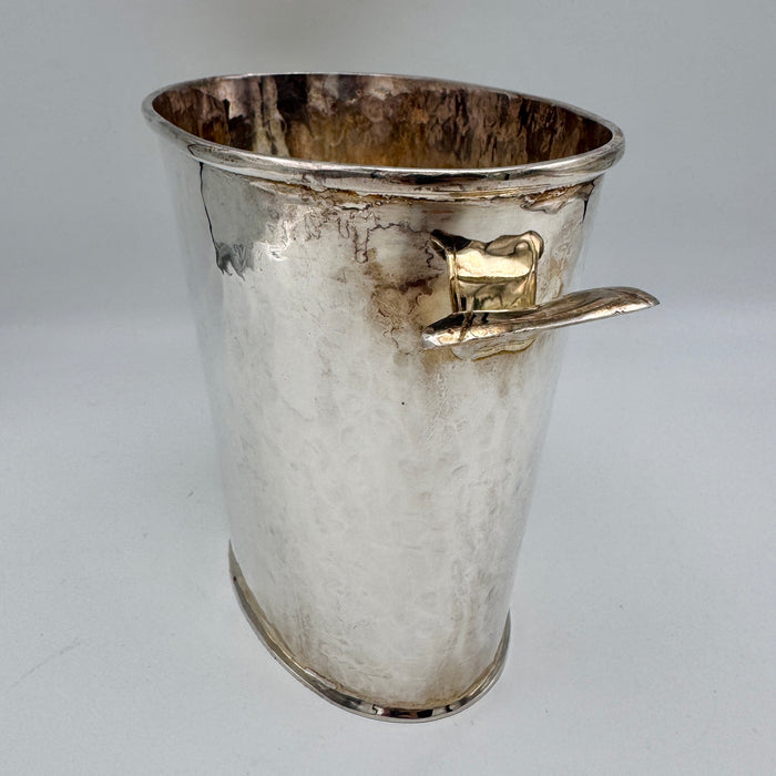 G. Cassetti piccola glacette ghiacciaia martellata Silver Plate Firenze 1990 ca