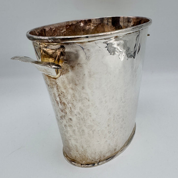 G. Cassetti piccola glacette ghiacciaia martellata Silver Plate Firenze 1990 ca