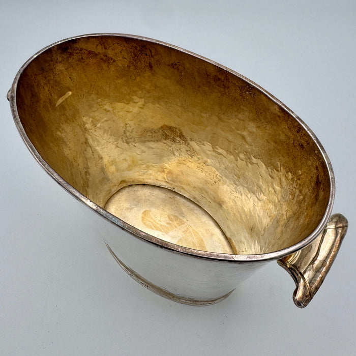 G. Cassetti piccola glacette ghiacciaia martellata Silver Plate Firenze 1990 ca