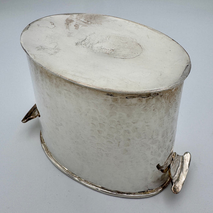 G. Cassetti piccola glacette ghiacciaia martellata Silver Plate Firenze 1990 ca