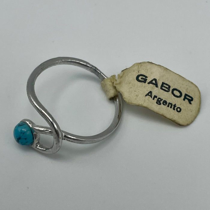 Anello turchese argento Gabor Italia 1970 ca