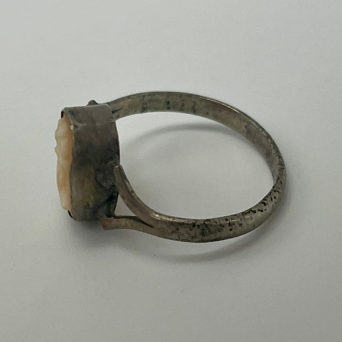 Anello cammeo figura femminile argento 800 Italia 1950 ca