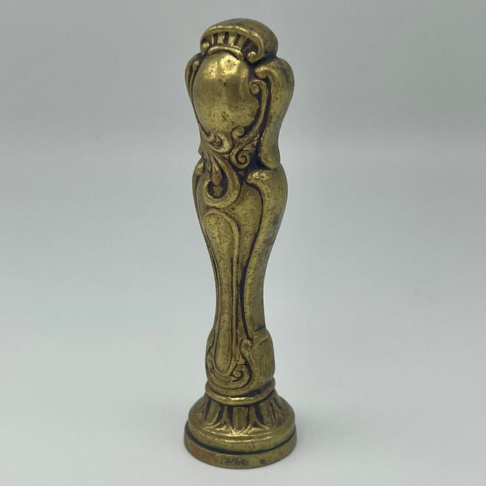 Sigillo per ceralacca in ottone nobiliare senza iniziali XIX sec.