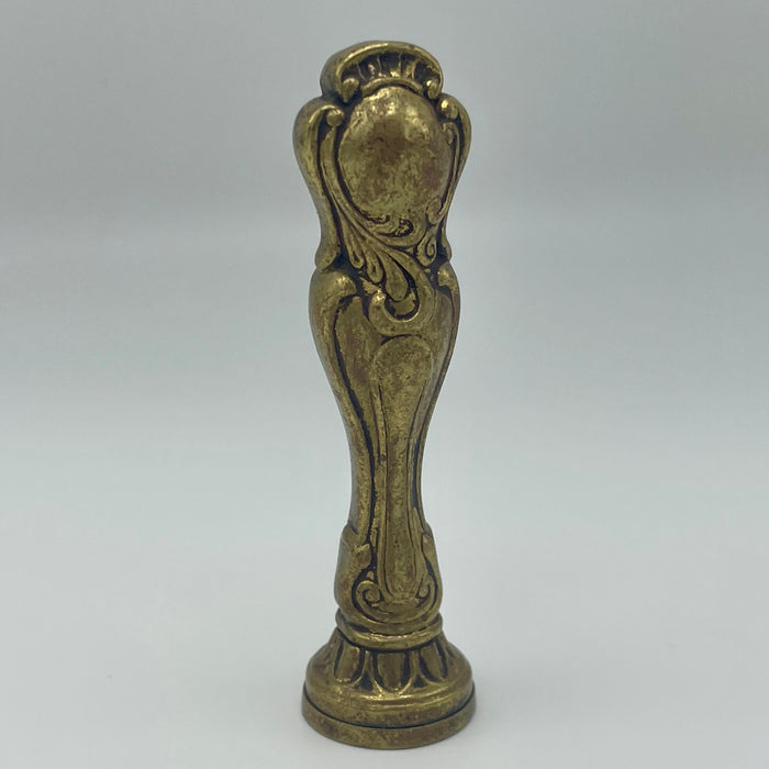 Sigillo per ceralacca in ottone nobiliare senza iniziali XIX sec.