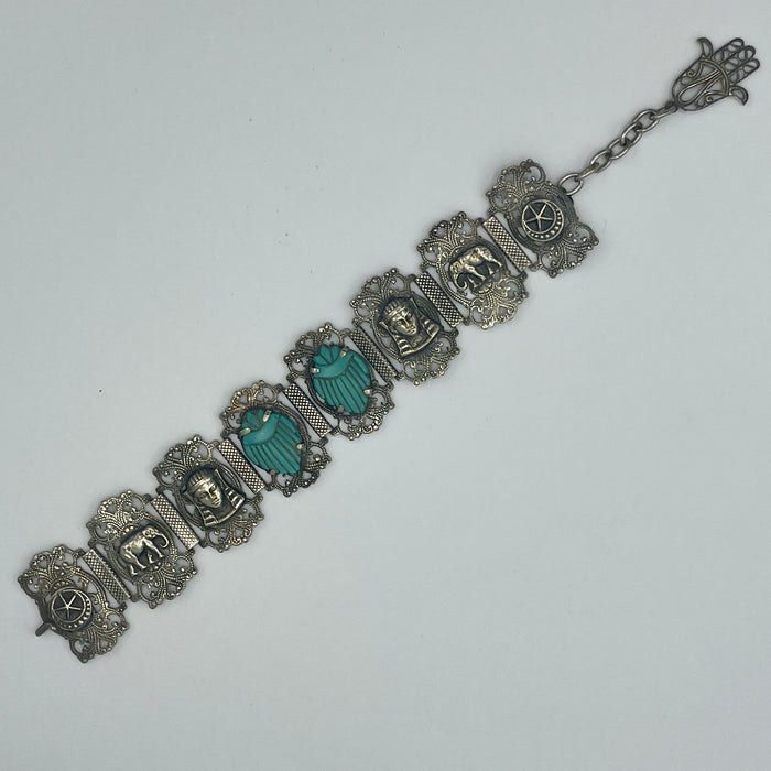 Bracciale arabo in argento e turchese Algeria 1960 ca