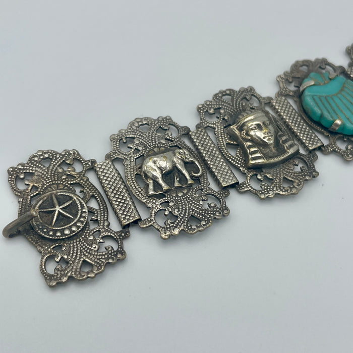 Bracciale arabo in argento e turchese Algeria 1960 ca