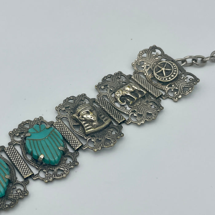 Bracciale arabo in argento e turchese Algeria 1960 ca