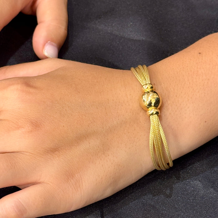 Bracciale sfera centrale in argento 925 dorato Italia 2020 ca