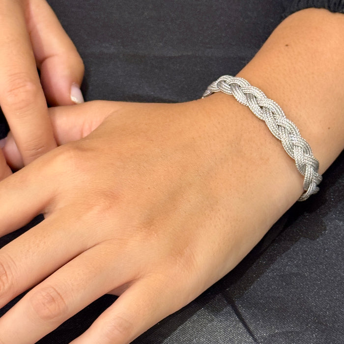 Bracciale treccia larga in argento 925 Italia 2020 ca