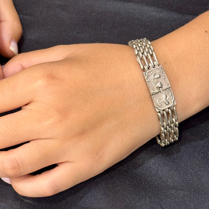 Bracciale in argento Cinese maglia 1970 ca