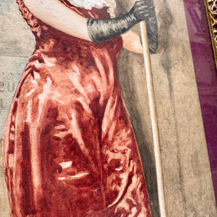 S. Da Costa - "Pagliaccia" - tecnica mista su carta - 1920 ca