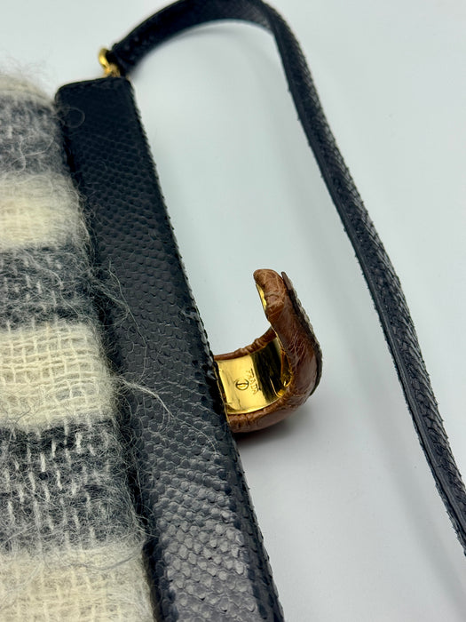 Borsa Prada lana tartan bianco nero cod. 9Y069H 2020 ca