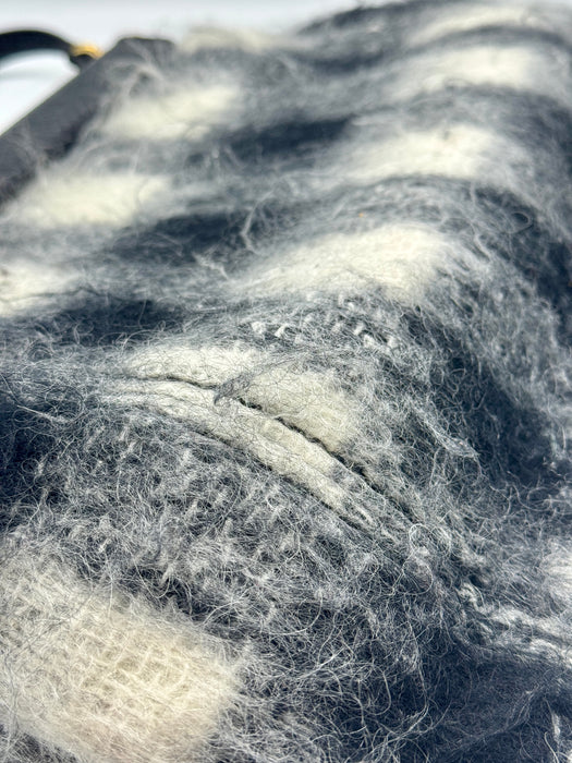 Borsa Prada lana tartan bianco nero cod. 9Y069H 2020 ca