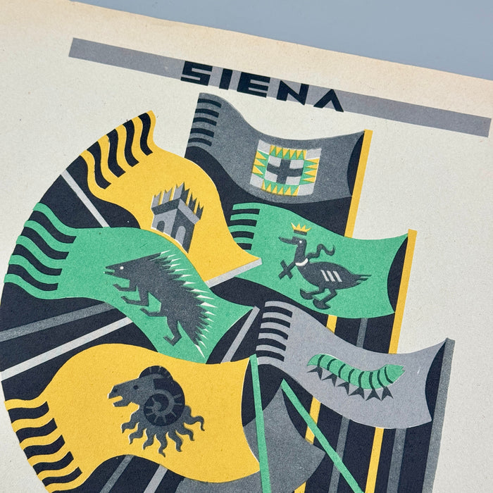 Fortunato Depero "Siena - I dopolavoro aziendali in Italia" tavola originale 1938