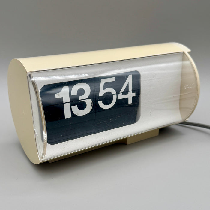 Solari Cifra 3 bianco orologio palette funzionante design Gino Valle 1960 ca