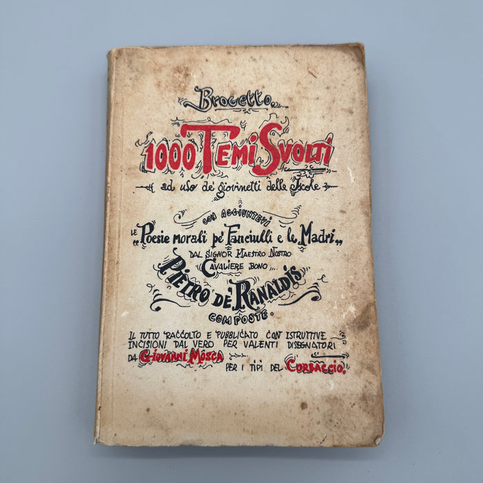"1000 temi svolti" Brocetto libro didattico Pietro De' Ranaldis 1934
