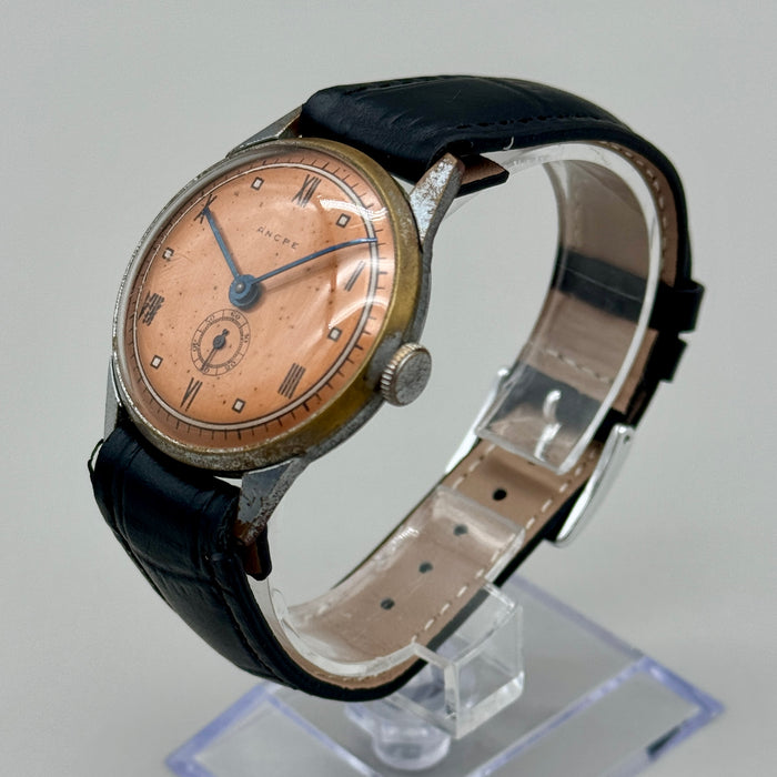 Ancre orologio da polso cromato meccanico 34 mm Swiss 1950 ca
