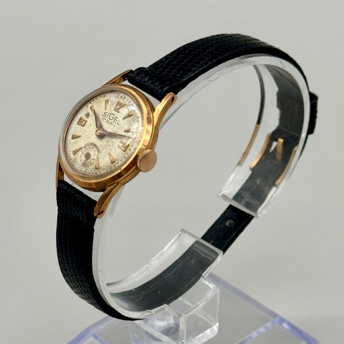 Sigel 17 rubis antimagnetic orologio dorato meccanico 22 mm Swiss 1950 ca