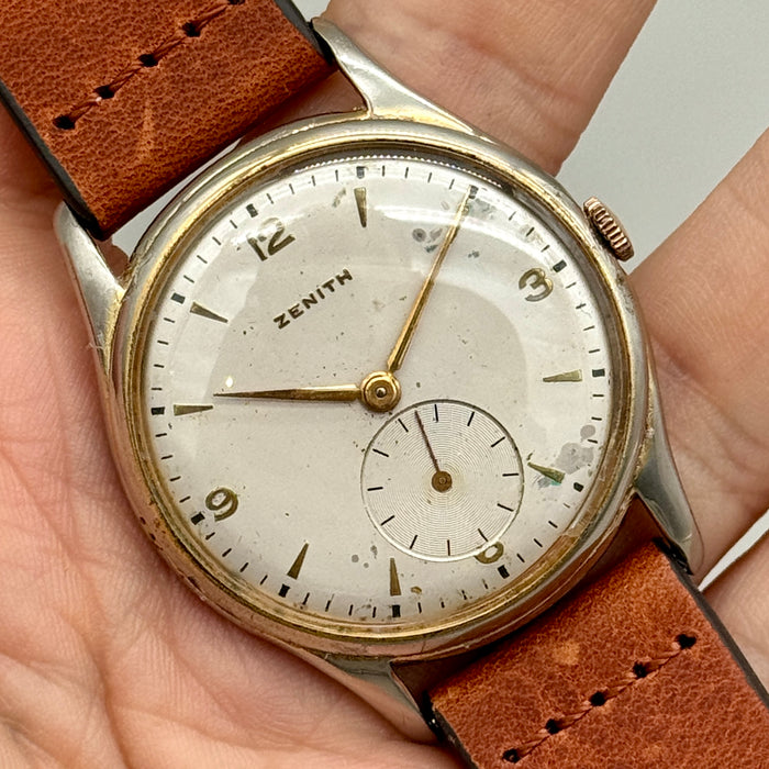 Zenith cal. 126 oversize orologio da polso meccanico 36,5 mm Swiss 1952 ca