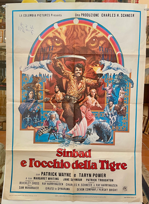 Manifesto “Sinbad e l'occhio della Tigre" cinema film 2F Columbia Pictures 1977