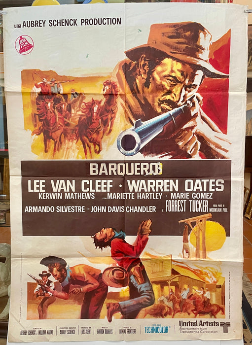 Manifesto “Barquero" cinema film 2F Van Cleef Oates 1970