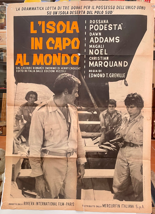 Manifesto “L'isola in capo al Mondo" cinema film 2F Riviera Int. 1959