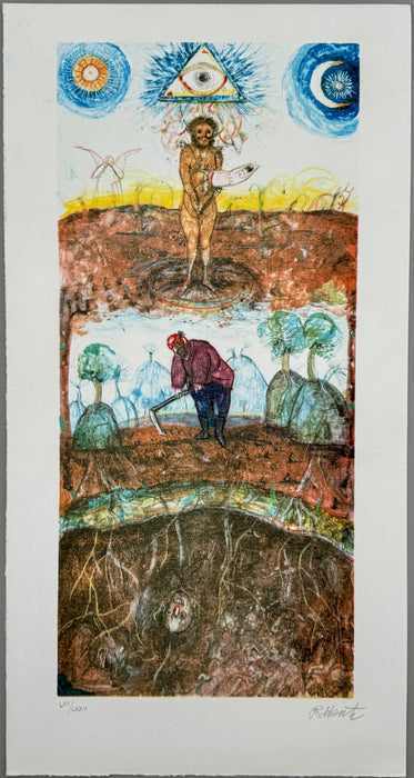 Antonio Possenti – “I 4 Elementi Terra Acqua Aria Fuoco” – cartella con 4 litografie – 2013