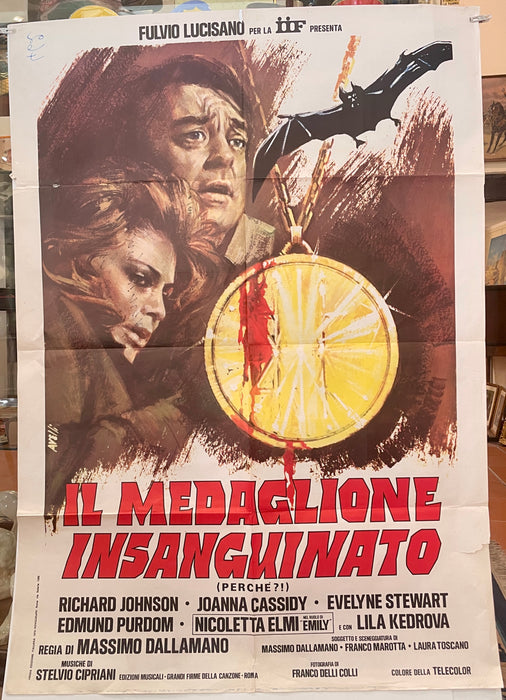 Manifesto “Il medaglione insanguinato" cinema film 2F Italian International 1975
