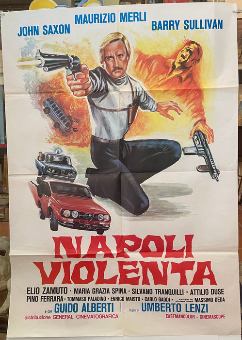 Manifesto "Napoli violenta" cinema film 2F General cinematografica 1976